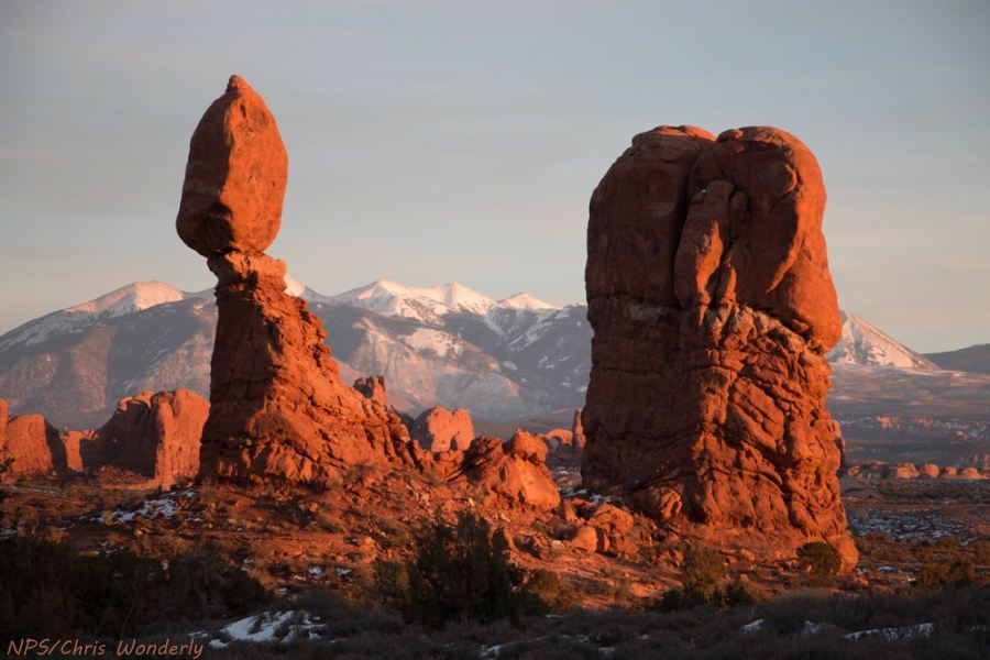 Balanced Rock at sunset