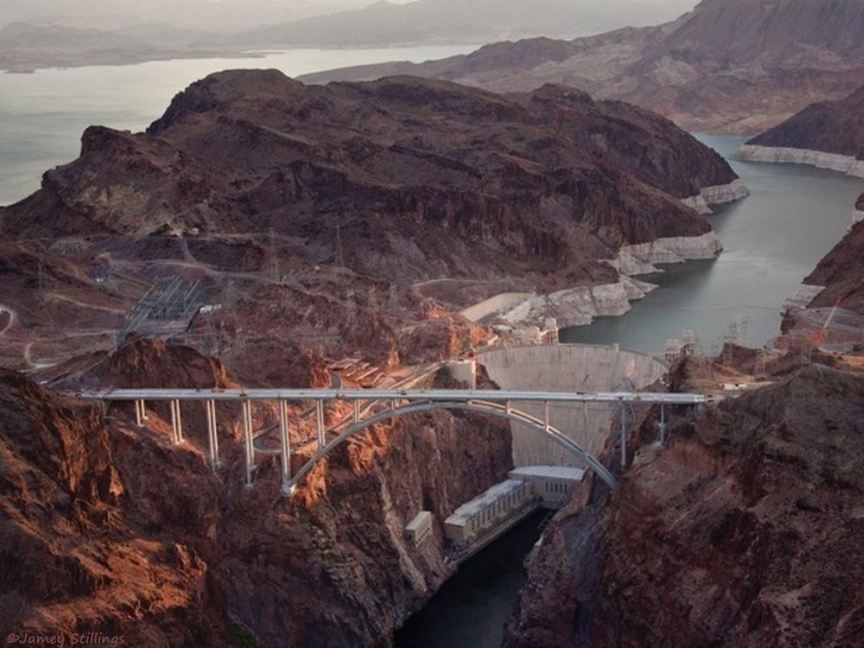 View of the bridge and the canyon