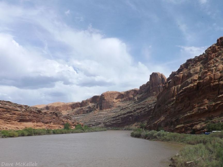 View up the gorge from trail bridge