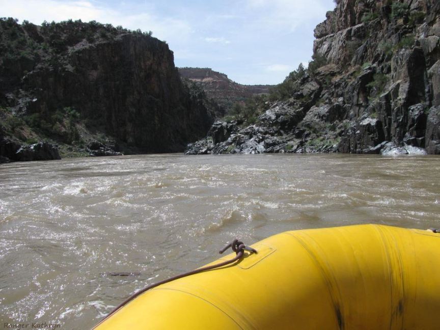 Ranger Kathryn entering Westwater Canyon