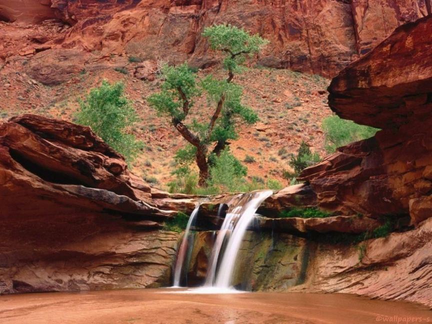 Waterfall in Coyote Gulch