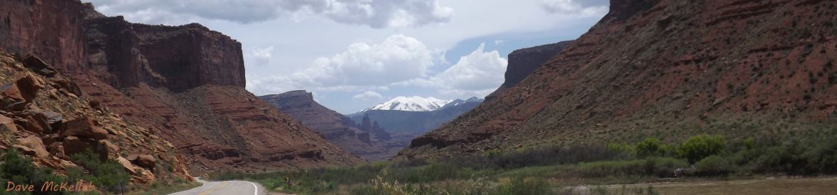 La Sal Mountains above the canyon