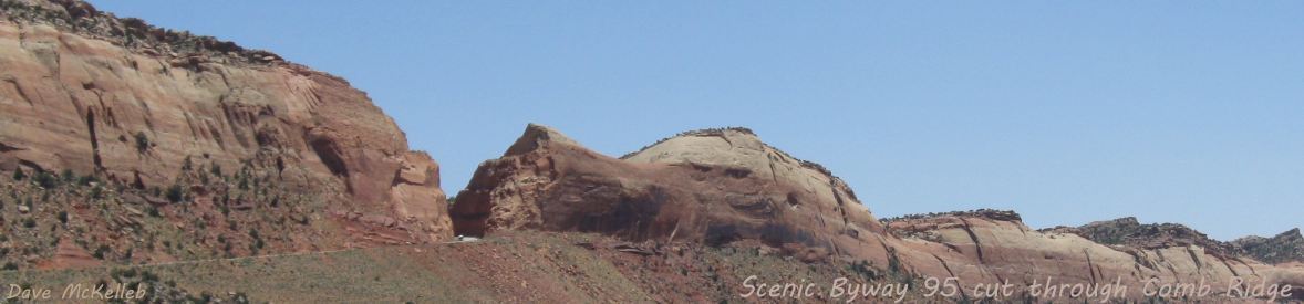 Scenic Byway 95 highway cut across Comb Ridge